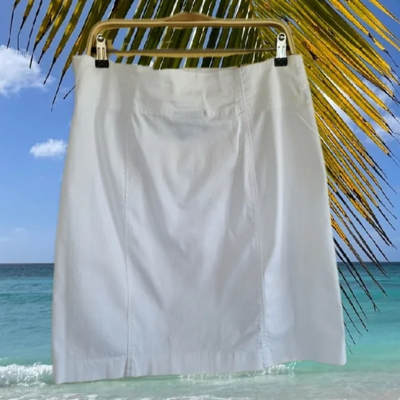 White ⚓️ NAUTICAL ⚓️ Cruise Beach Summer Skirt from GRACE ELEMENTS Size 12 / 12P - Picture 2 of 5